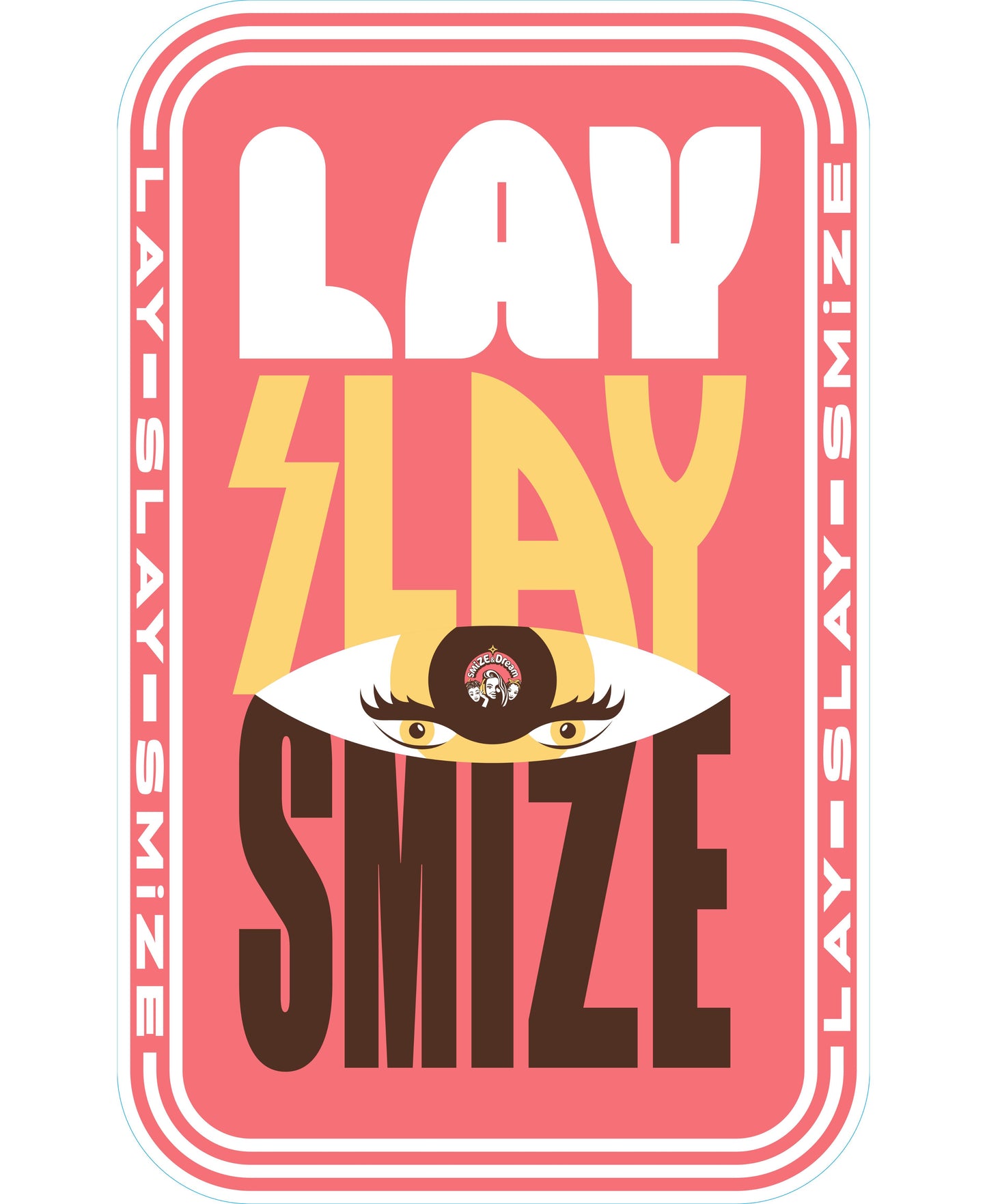 Lay Slay Smize Microfibre L Double Sided Printed Towel - Pink