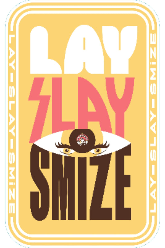 Lay Slay Smize Microfibre L Double Sided Printed Towel - Yellow