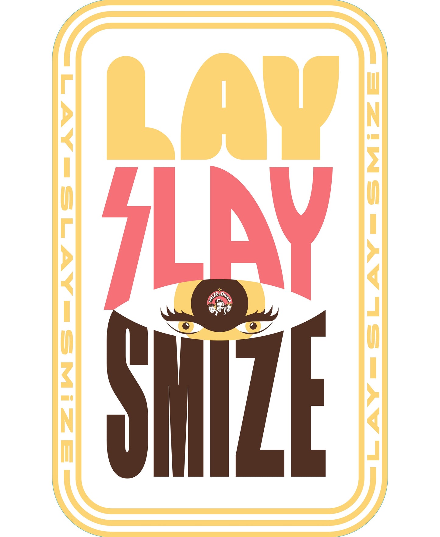 Lay Slay Smize Microfibre XL Double Sided Printed Towel - White