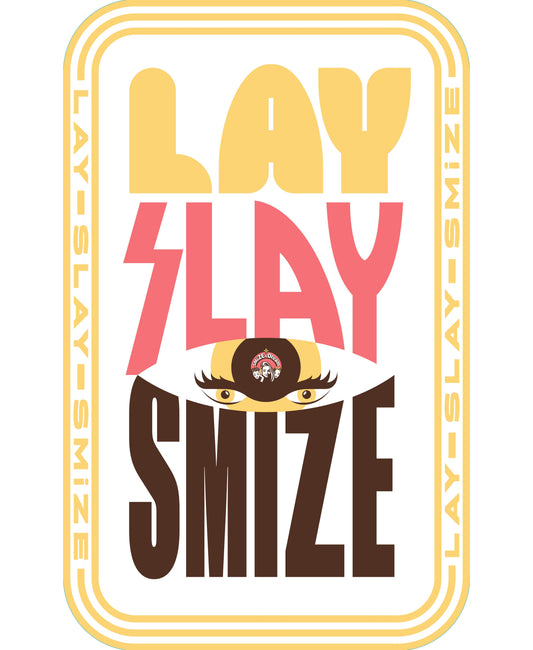 Lay Slay Smize Microfibre L Double Sided Printed Towel - White